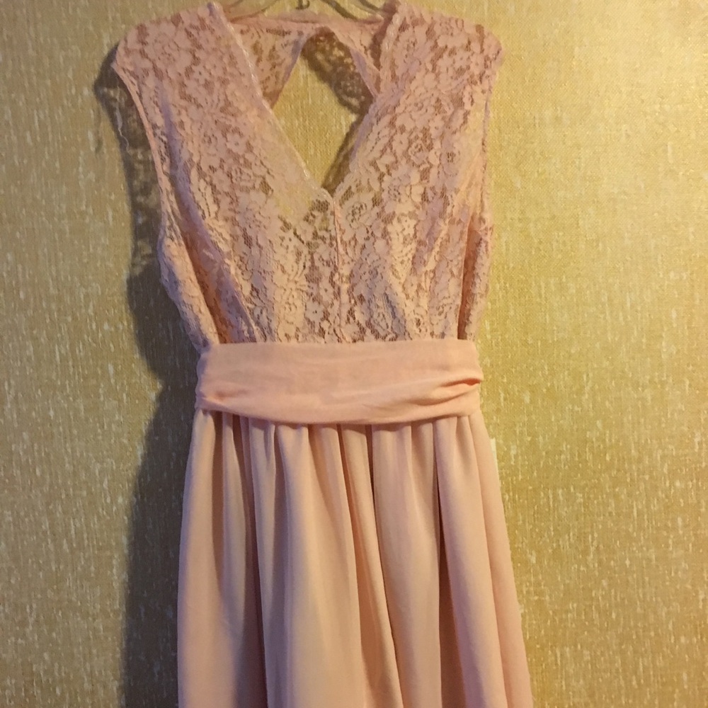 Pink laced dress size 14